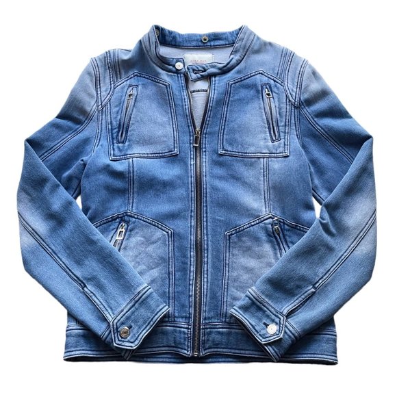 Zara Other - Zara Man Knit Woven Stretch Denim Long Sleeve Jacket Sz Large